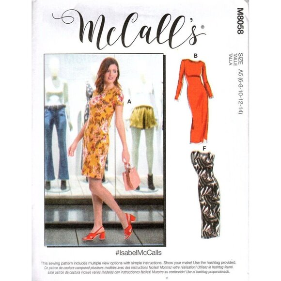 McCall's Other - McCall's M8058 Misses 6 to 14 Fitted Dresses Uncut Sewing Pattern New